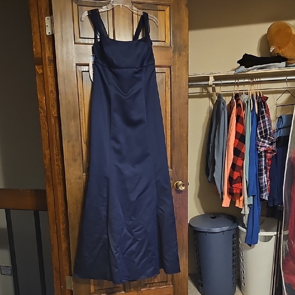 Alfred Angelo Blue Spaghetti Strap Sleeveless Maxi Gown